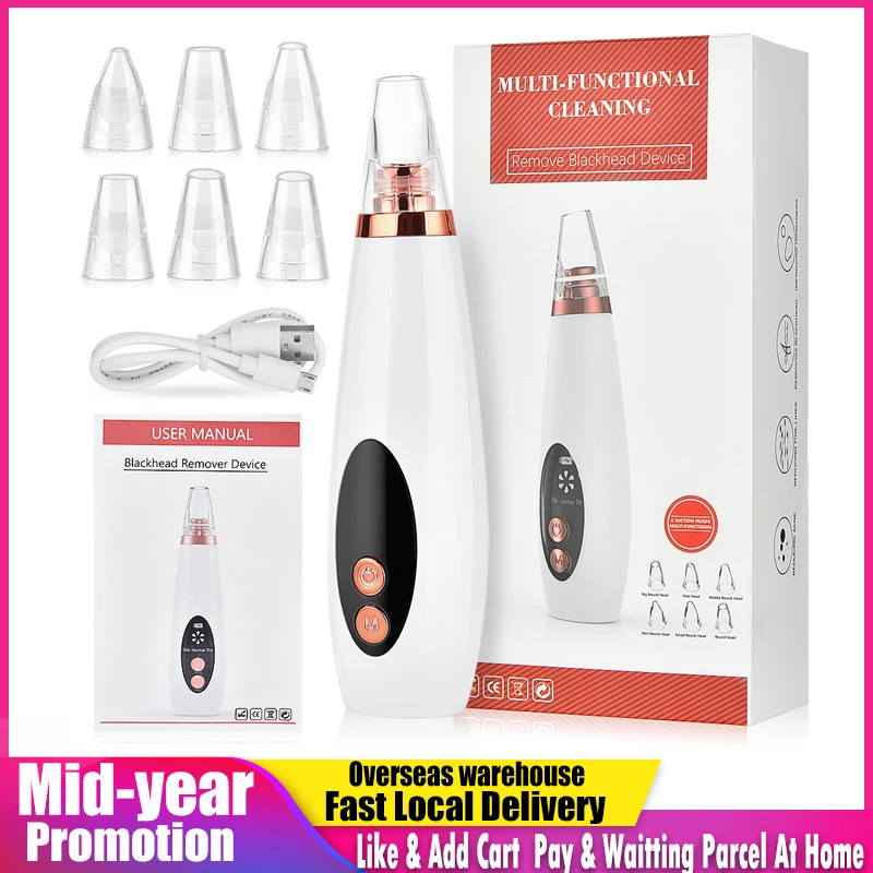 

Blackhead Remover Face Deep Nose Cleaner T Zone Pore Acne Pimple Removal Vacuum Suction Facial Diamond Beauty Clean Skin Tool