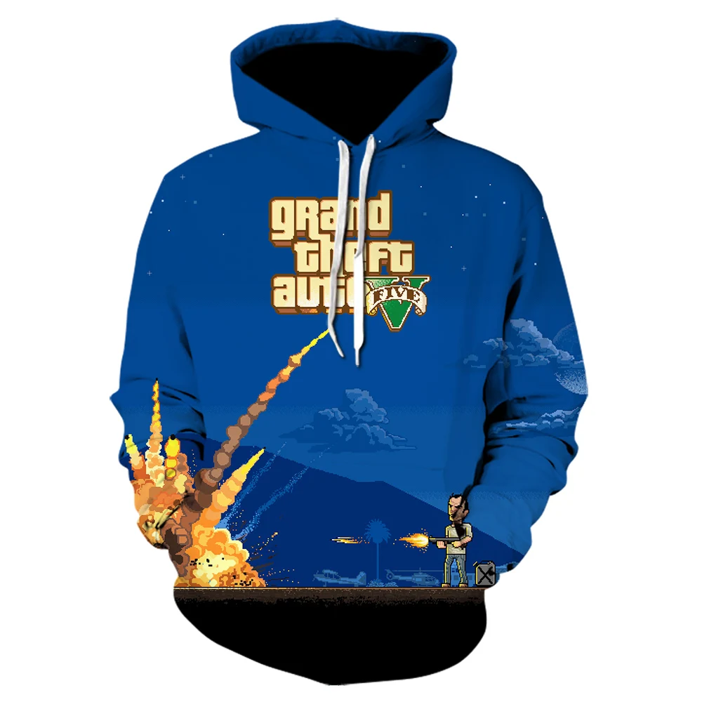 

Personality fashion hooded Sweatshirts GAT 5 3D Printed blue hoodies Harajuku fall unisex casual Hoodie winter jackets Plus Size