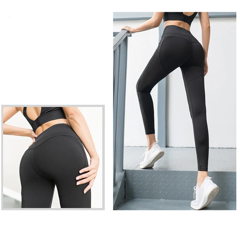 Женский спортивный комплект из 3 предметов бесшовный для йоги полиэстера розовая