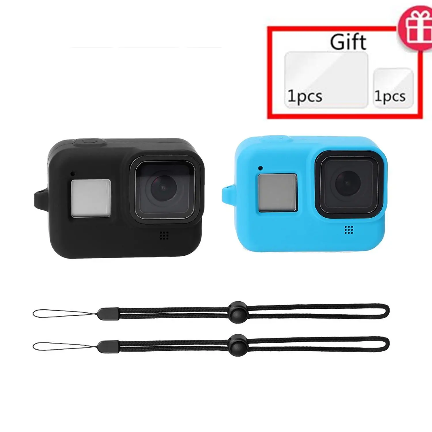 Suptig аксессуары для Go pro мягкий силиконовый защитный чехол с ремешком