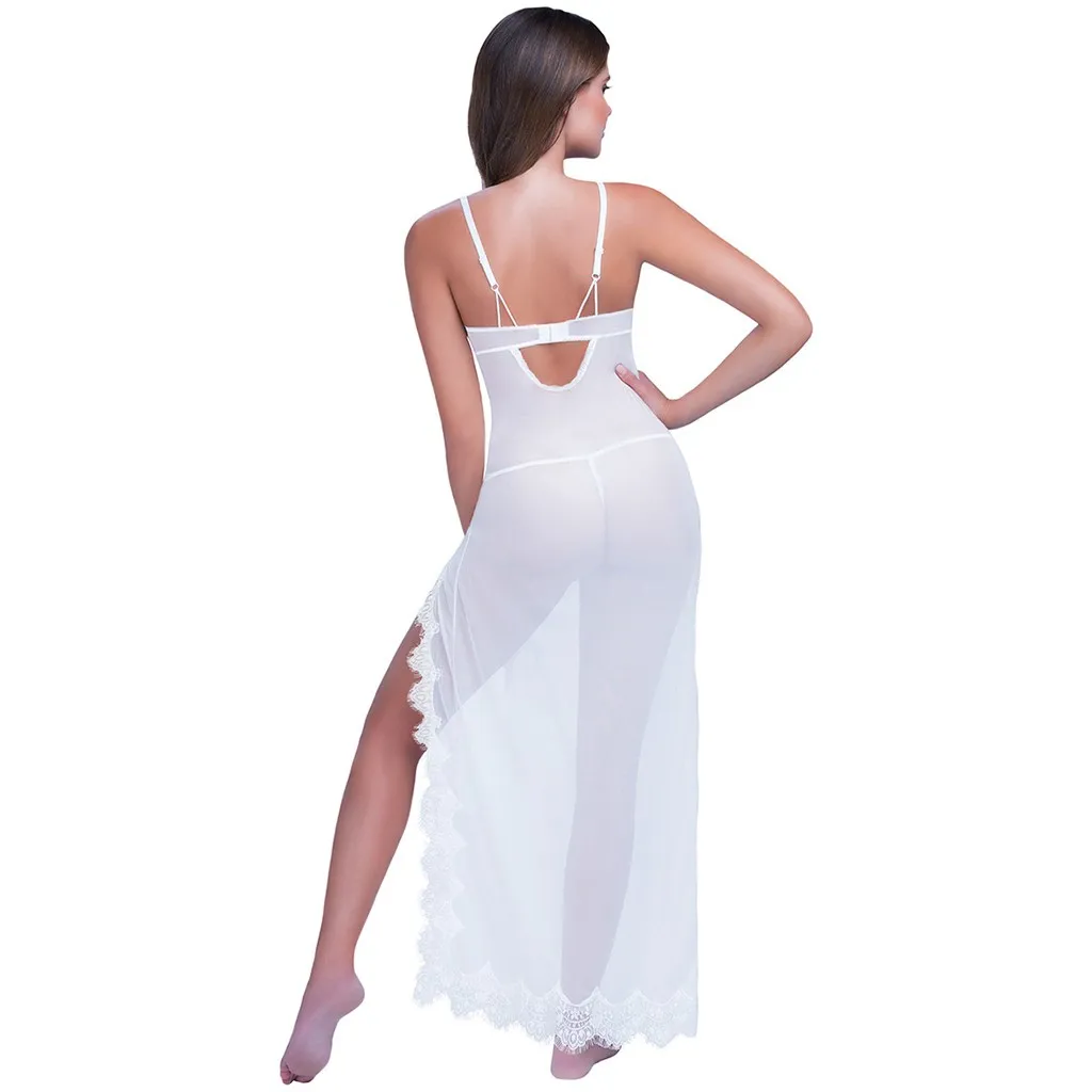 Горячая Распродажа Дамское сексуальное кружевное ночное белье ночная рубашка