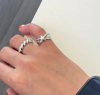 amaiyllis 925 sterling silver minimalist love heart open ring fashion vintage scroll slash ring jewelry for women