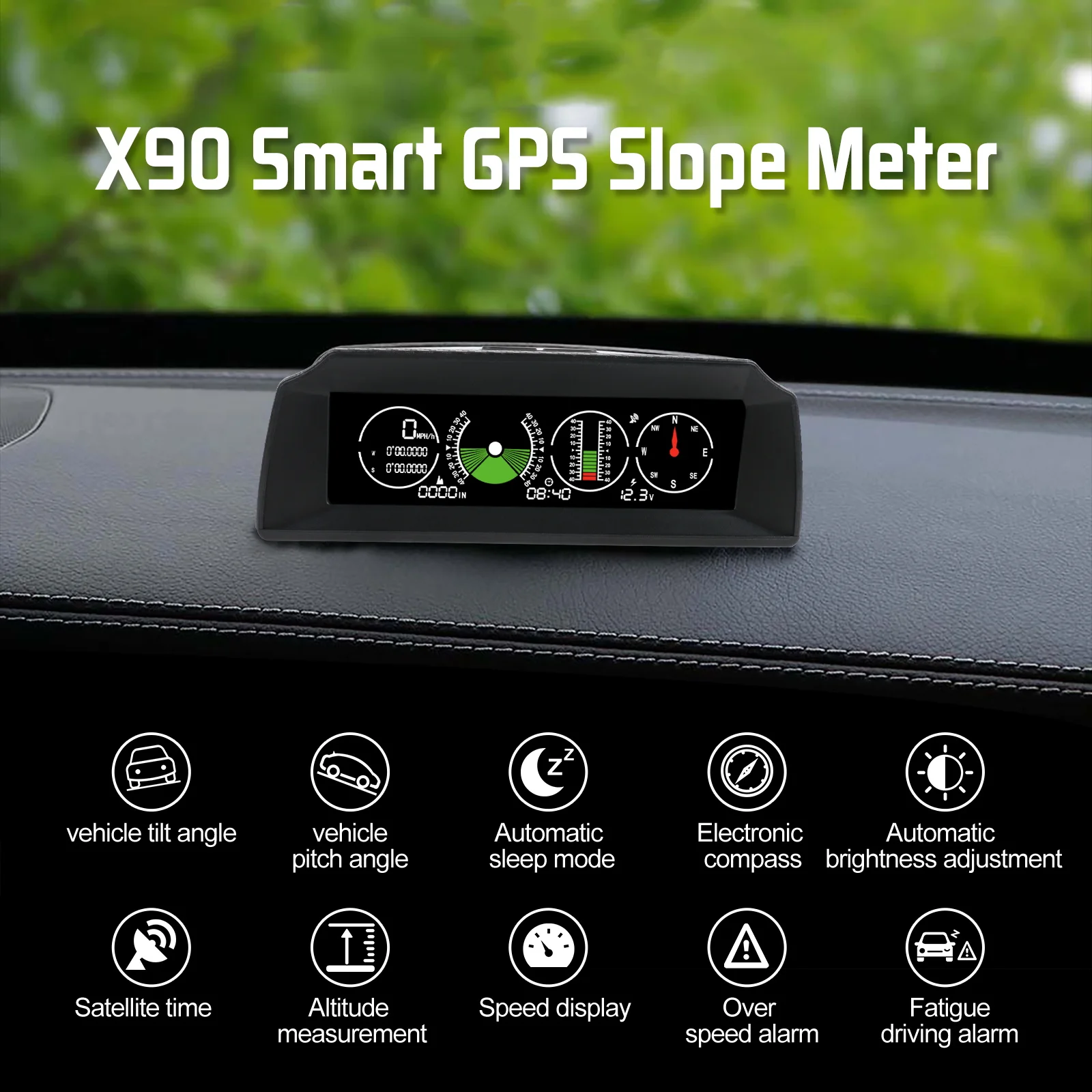 Автомобильный Инклинометр AUTOOL X90 транспортир с GPS для измерения скорости и