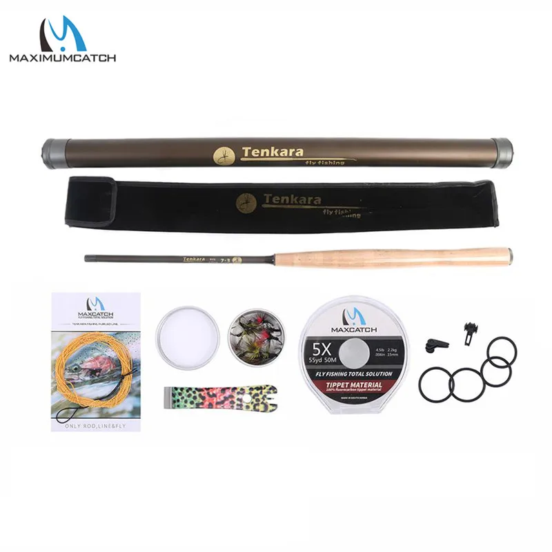 Combo 2 Maximumcatch 9-11FT V-Tenkara Rod Outfit IM10/36 T углеродное волокно Fly Rod& Tenkara Line& деревянный ящик& мухи - Цвет: Combo 2