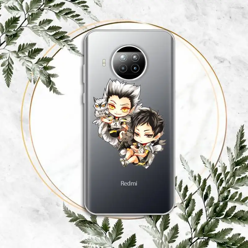 

Cute Japan Anime Oya Haikyuu Phone Case Transparent for Xiaomi Redmi note 10 t 8 9 pro lite 11