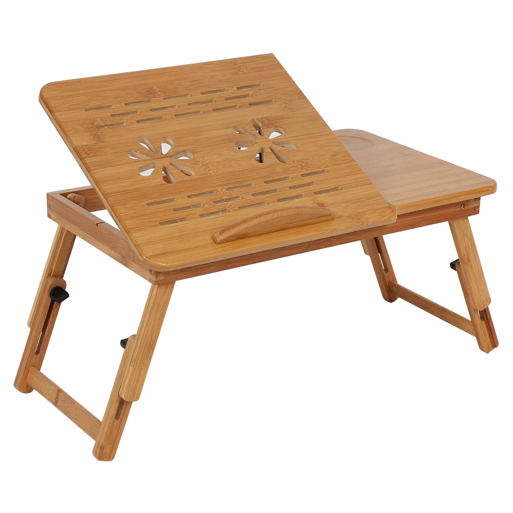 

New Adjustable Laptop Desk Bamboo Dormitory Bed Lap Table Rack Shelf Portable Book Reading Tray Stand Computer Desk 30x50x20cm