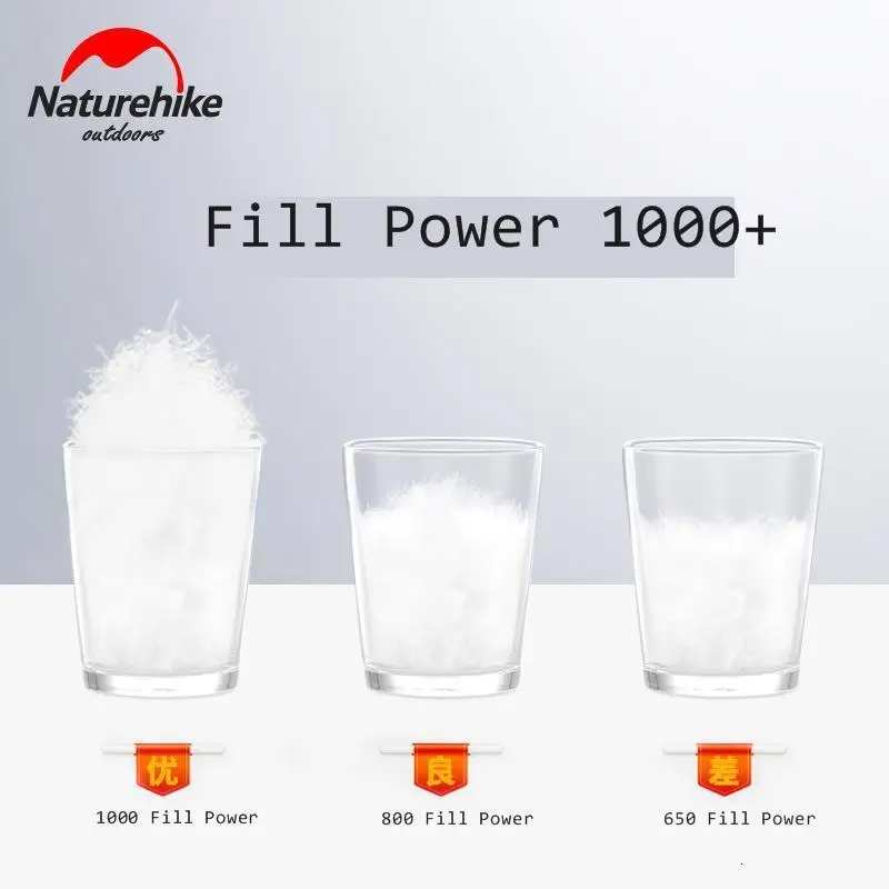 Ультралегкий нейлоновый пуховик Naturehike 10D для улицы пальто 1000FP мужчин и женщин