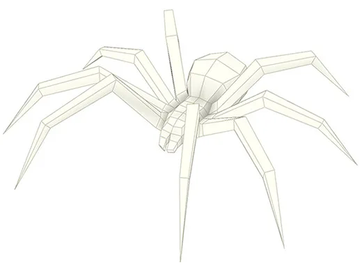 3D бумажная модель большого паука сделай сам Мультяшные животные ручной работы