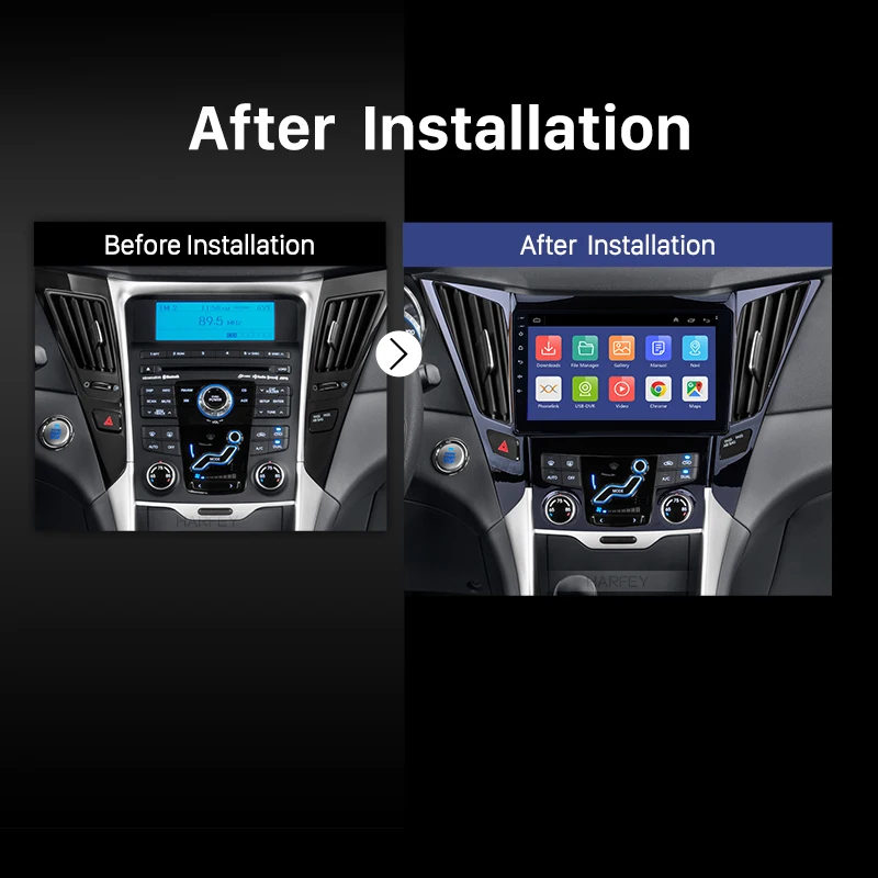 GPS навигационная система Harfey 9 &quotAndroid 0 для HYUNDAI Sonata i40 i45 2011 2015 с TPMS DVR OBD II AUX USB SD SWC 3G