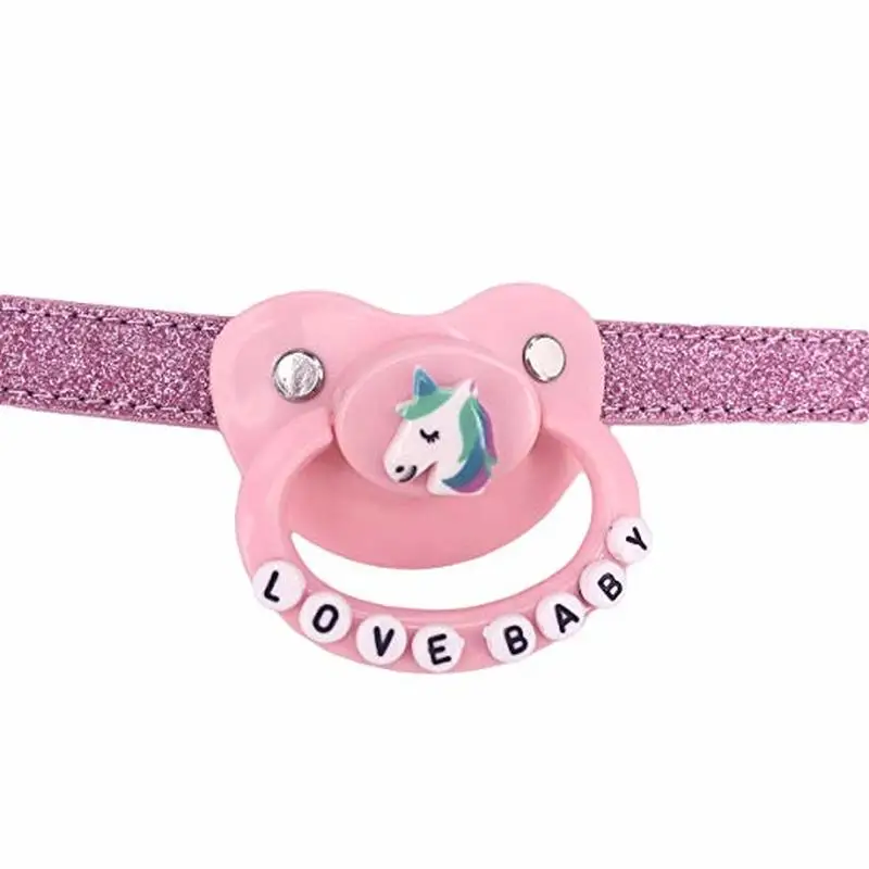 Abdl custom pink glitter gag ремень Женская Силиконовая пустышка и фотография | Мать ребенок
