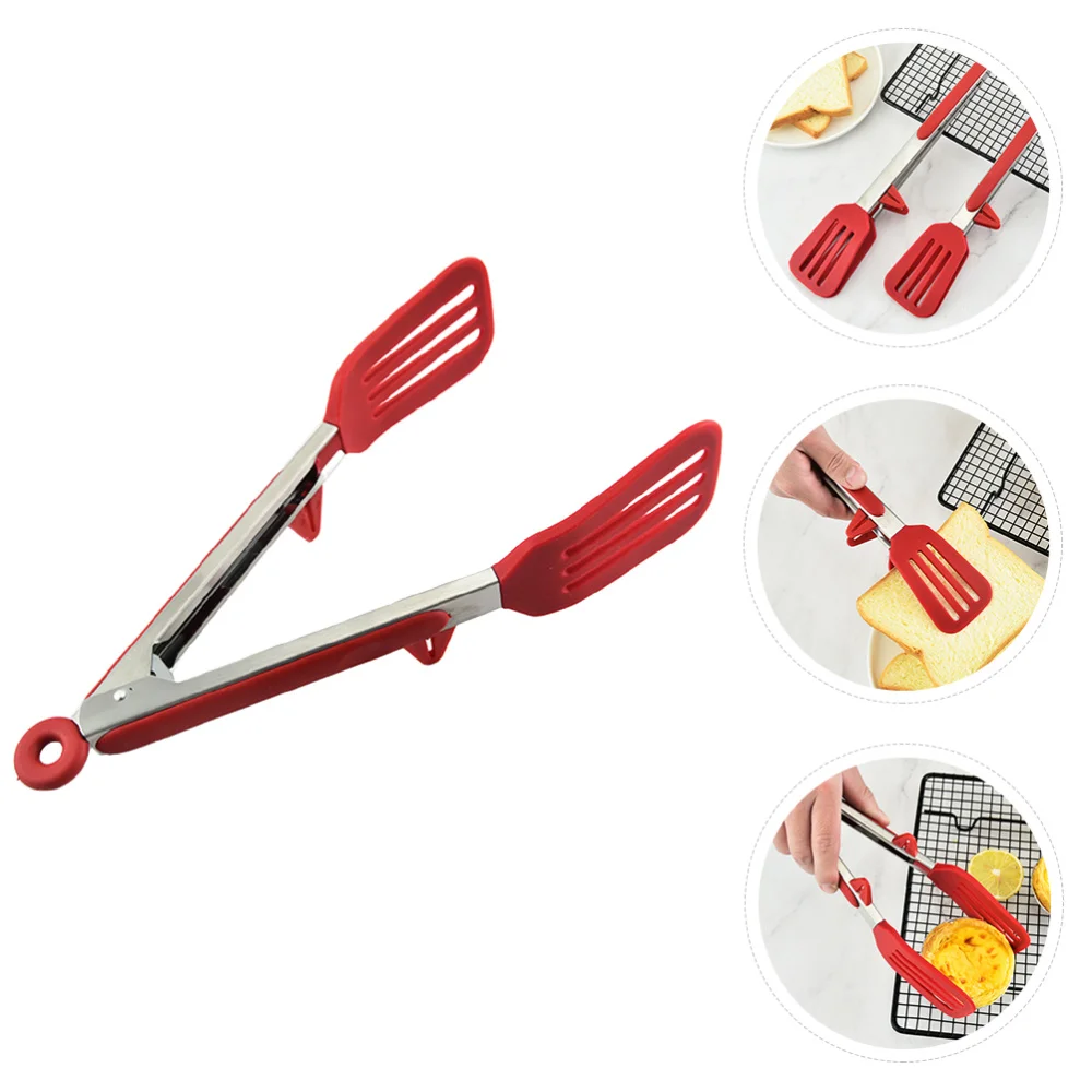 

Silicone Head Dessert Tong Multi-purpose Food Tong Durable Food Locking Tong