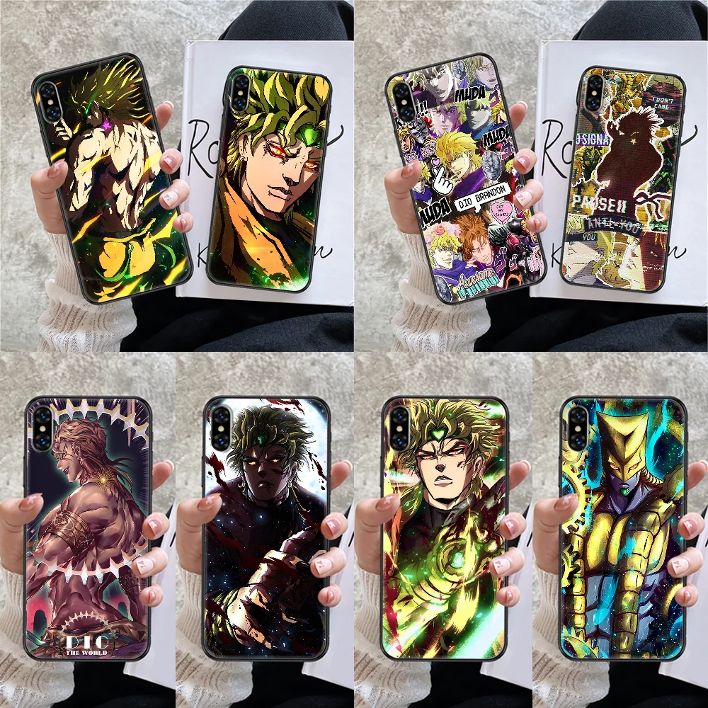 Чехол для телефона в стиле аниме JOJO Dio Brando iphone SE 2020 6 6S 7 8 11 12 13 Mini Plus X XS XR Pro Max черный
