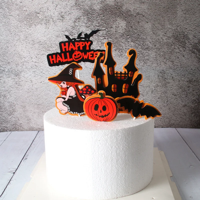 Ins/Новый Happy Halloween акриловые торт Топпер "летучая мышь" Кошка "трюк или