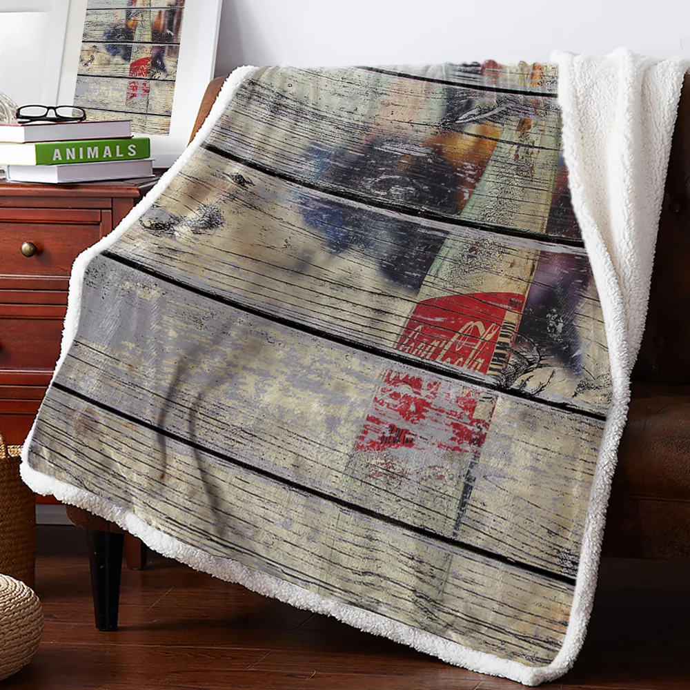 Зимнее Двухслойное кашемировое покрывало из овечьей шерсти в деревенском стиле