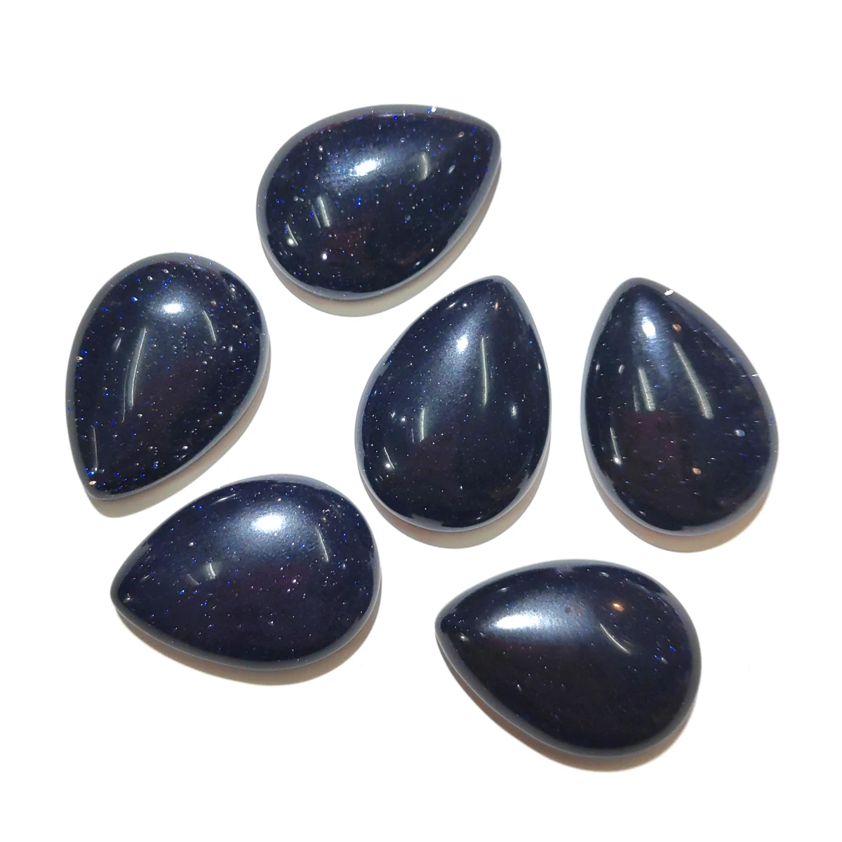 10 шт. натуральные камни Голубой песок камень подвески ювелирное изделие кабошон