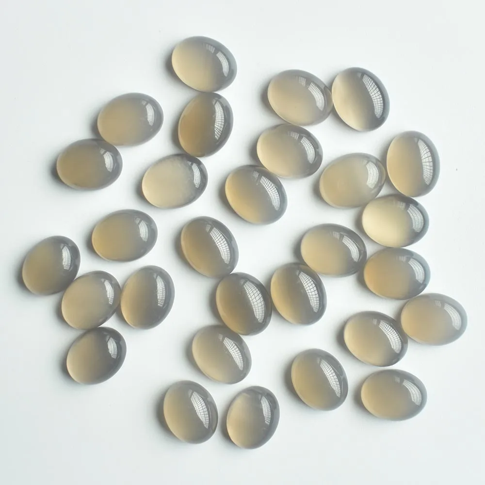 

2020 Fashion high quality natural grey onyx Oval CAB CABOCHON 8x10mm stone beads for jewelry making wholesale 50pcs/lot free