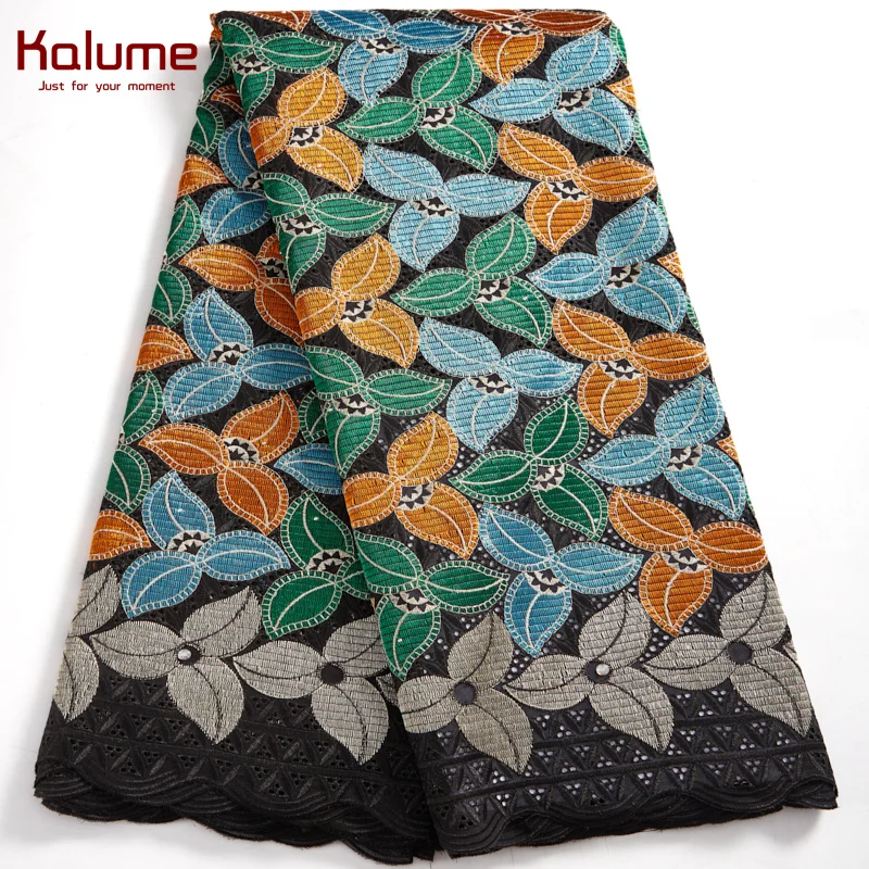 

Kalume Swiss Voile Lace Fabric High Quality African Nigerian Cotton Lace Fabric 2021 Embroidery 5 Yards For Diy Dress Sew F2565