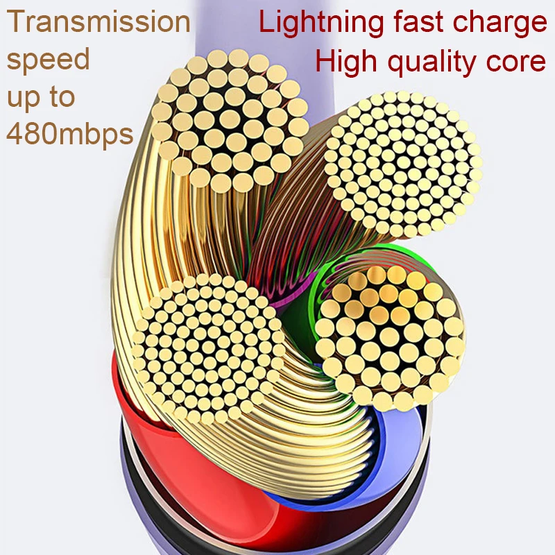 

QICHSHJIN Magnetic USB Cable Fast Charging Type C Phone Cable Magnet Charger Data Charge Micro USB For iPhone Xiaomi USB C Cord