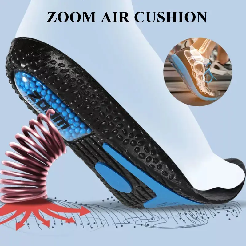 Arch Support Sports Shoes Insoles ZOOM Cushioning PORON Forefoot Shock Absorption Cushion Inserts Basketball Shoe Pad Men Women