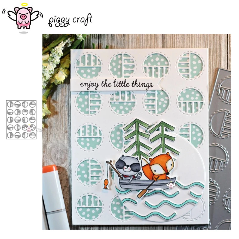 

Piggy Craft metal cutting dies cut die mold Circle rectangle frame Scrapbook paper craft knife mould blade punch stencils dies