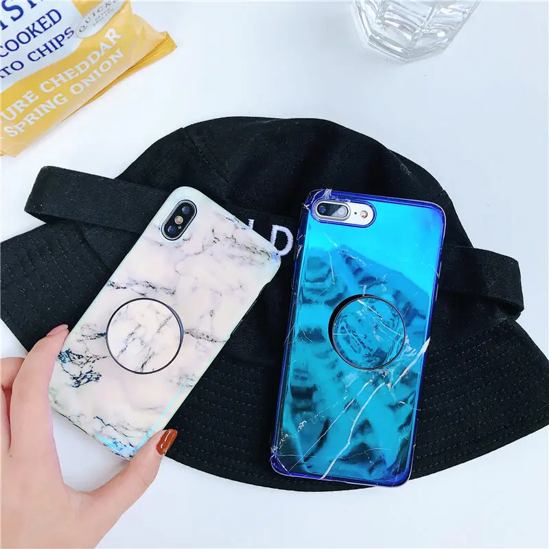 Чехол для телефона OliveMoon Blue-Ray с мраморной текстурой iPhone 6 6S 7 8 Plus XS MAX XR X мягкий