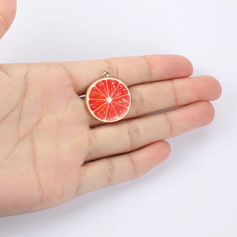 5 шт./лот DIY молоко ананас дракон фрукты оранжевый клубника эмалированные Подвески модный металлический кулон
