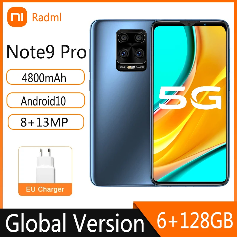 Глобальная версия Radml Note 9 Pro 6 ГБ 128 Гб Смартфон 1 8 сердечника кабеля подключается к