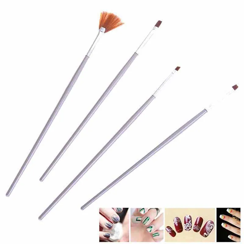 4 шт./компл. искусственная роспись рисование веером дизайн полировка гель для УФ