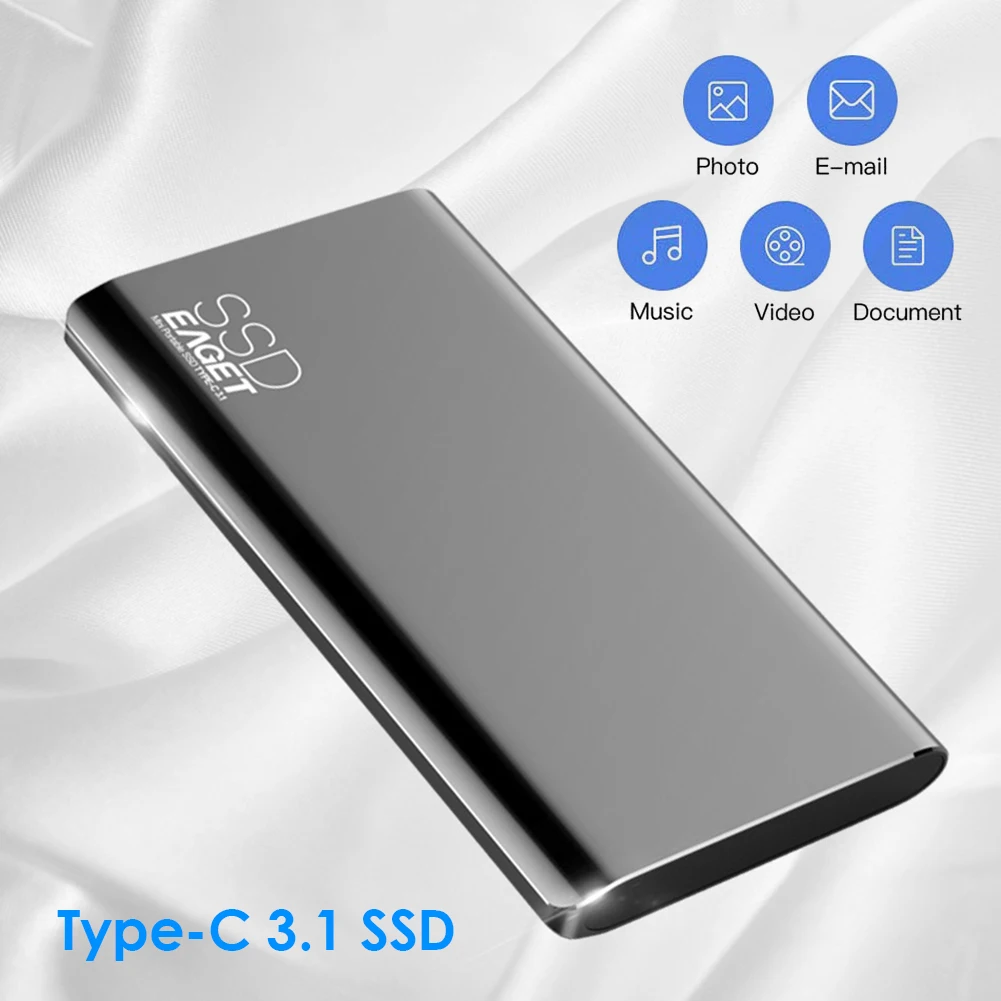New Eaget M1 External Solid State Drive Ultra-Thin Portable SSD 1TB 512GB 256GB 128GBUSB 3.1 Type C for PC Mac Solid State Drive