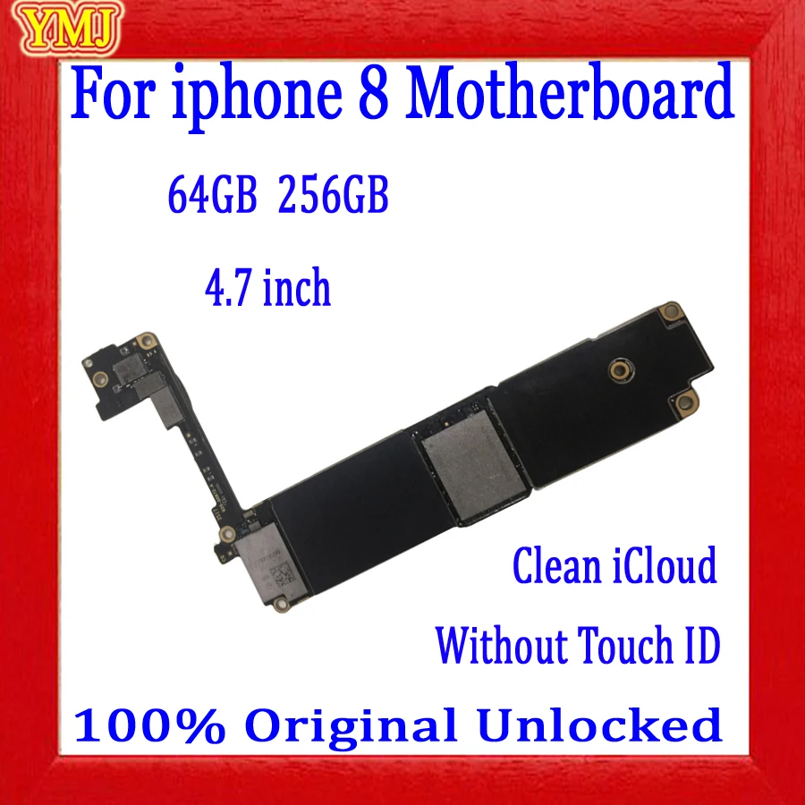 

Factory unlocked for iphone 8 Motherboard Without Touch ID,100% Original for iphone 8 4.7inch Mainboard 64GB 256GB Good Working