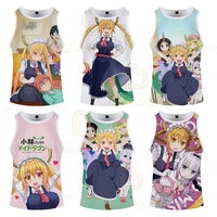 anime miss kobayashis dragon maid 3d print summer unisex sleeveless shirts women casual tank tops men streetwear clothing