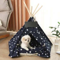 portable pet teepee dog tent house cat bed with thick cushion indian 14 colors available for dog puppy excursion outdoor indoor