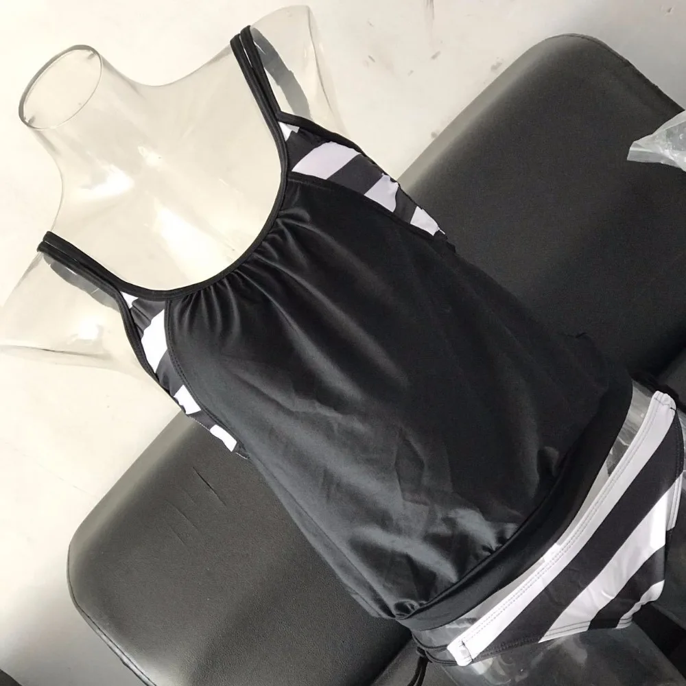 Новинка 2018 женские купальники бикини полосатые свободные эластичные Танкини с