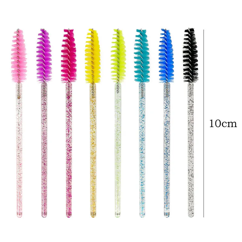 

50pcs Shiny Disposable Eyelash Applicator Wand Curler Brush Set Mascara Eyebrow Spoolers Comb Wands Spoolies Brushes