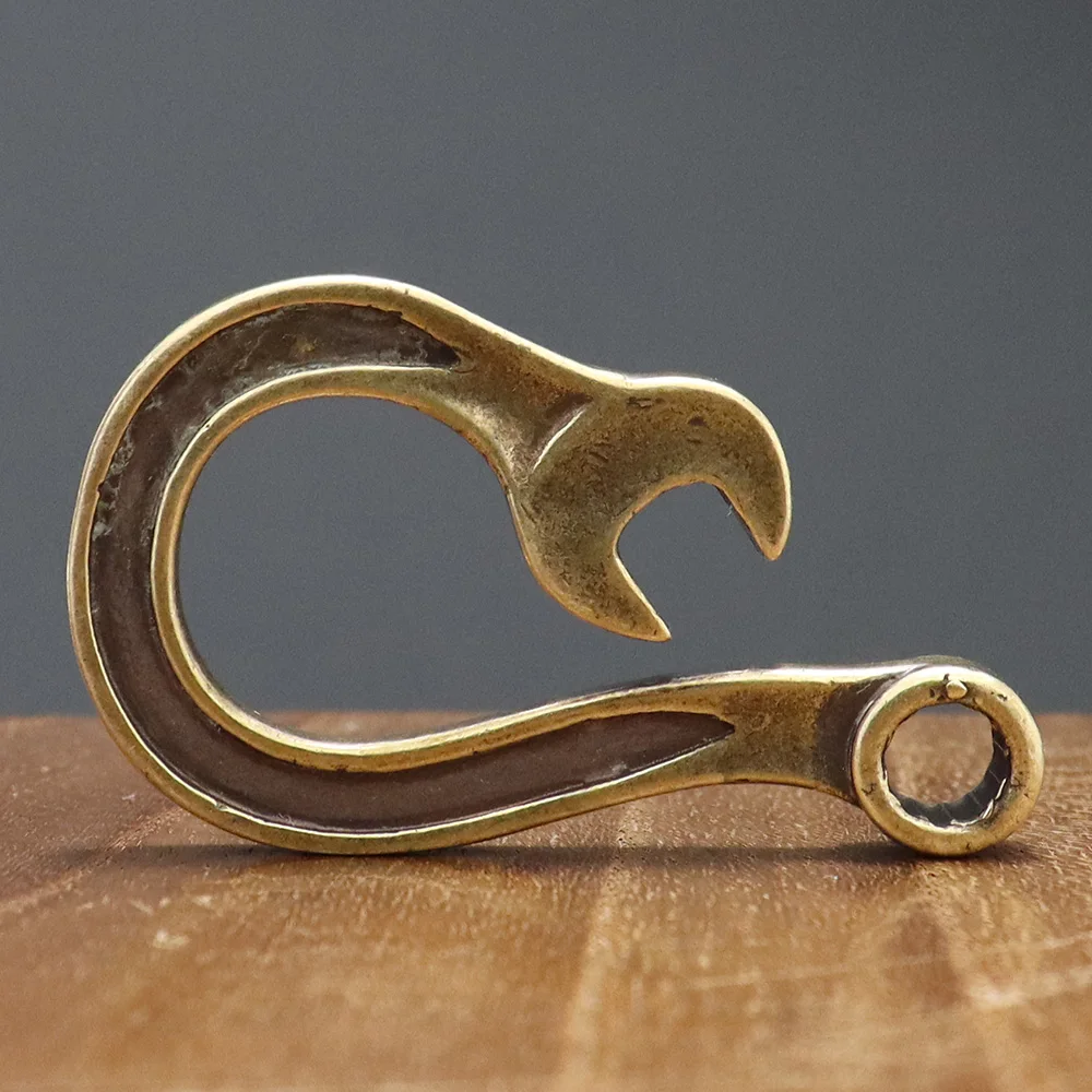 Латунные брелки ручной работы в стиле ретро U образный изогнутый ключ медный