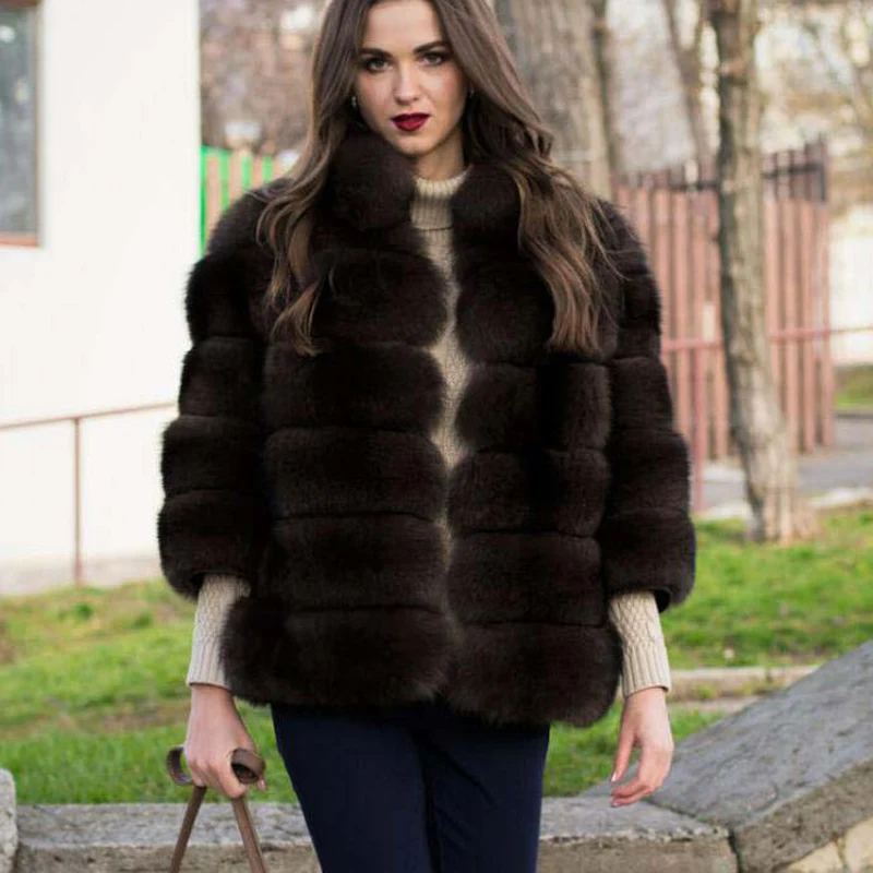 Tatyana Furclub, натуральное меховое пальто для женщин, зимняя верхняя одежда, натуральный Лисий мех, куртка, съемная, х-длинная, толстая, теплая, меховая парка размера плюс