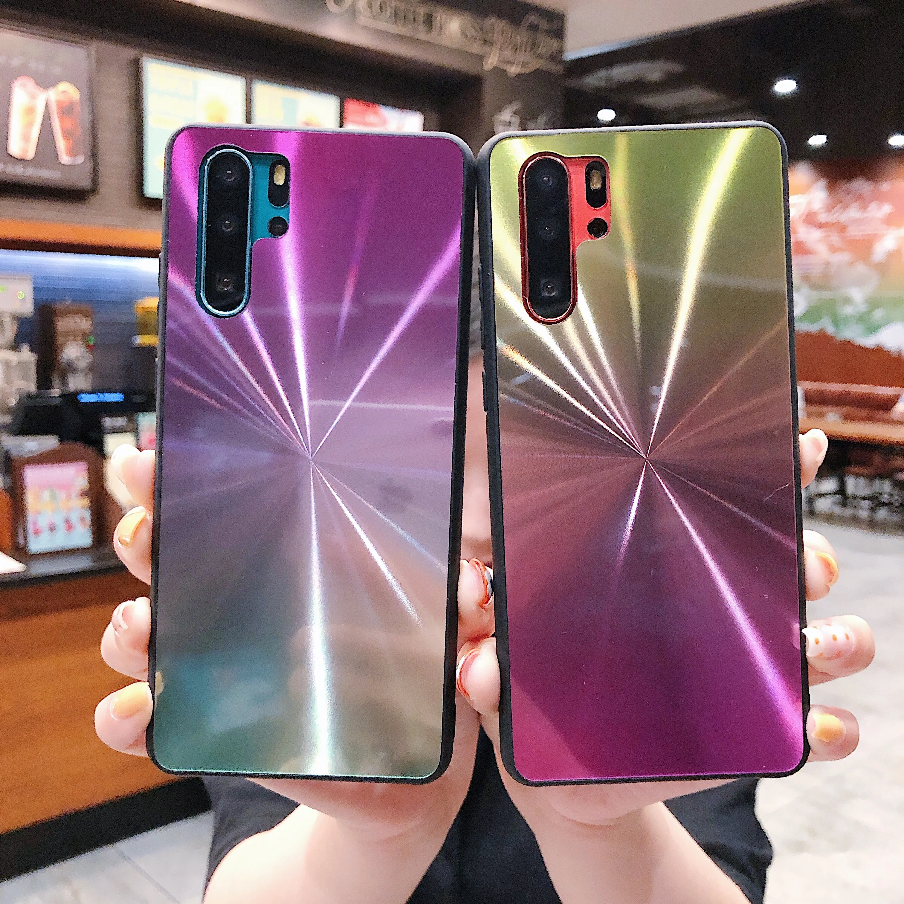 Ударопрочный модный градиентный Блестящий лазерный гибридный защитный чехол