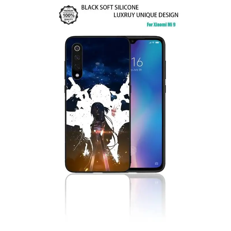 

Sword Art Online For Redmi Note 9S 9 Case Back Cover Cute For Xiaomi Mi 9 9SE 10 A3 Note 10 Lite Soft Silicon TPU