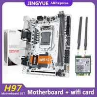 jingyue h97 motherboard lga 1150 set kit for pentium core xeon processor ddr3 desktop ram memory m 2 nvme mini itx h97i gaming