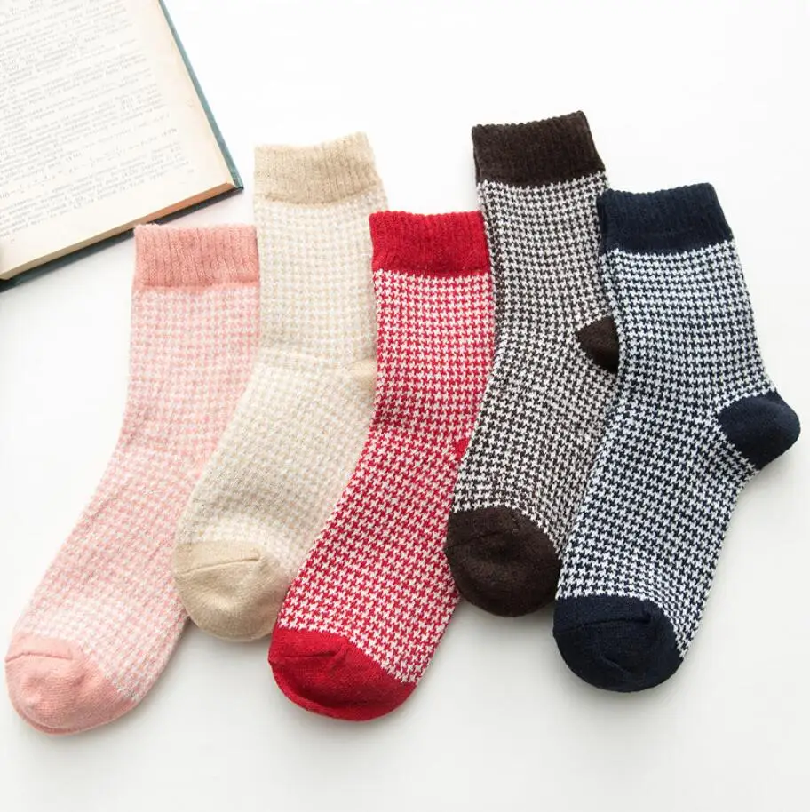 

5 парт/Лот, новые толстые теплые шерстяные носки Witner для женщин и мужчин, веселые Смешные винтажные рождественские носки, цветные носки, пода...