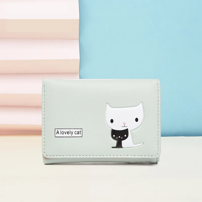 

Cartoon Lovely Cat Designs Short Women Wallet Lady's Hand With A Small Bag Of Lovable Buckles Student Girl Gift Wholesale
