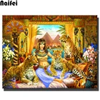 Египетская Клеопатра Леопард Сделай Сам алмазная живопись для гостиной офиса Декор стен полностью Квадратный бриллиант, 5d Вышивка египетская королева