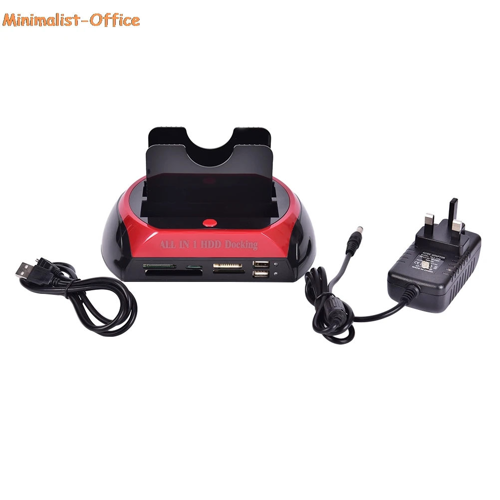 Mobile HDD Docking Station 2.5″/3.5″ IDE+SATA USB Dual Hard Drive Card Reader.