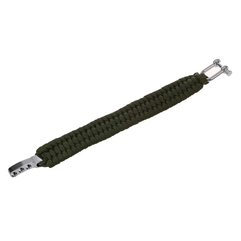 

2 Pcs 7 Strand Survival Weave Bracelet Cord Buckle , Green with Khaki