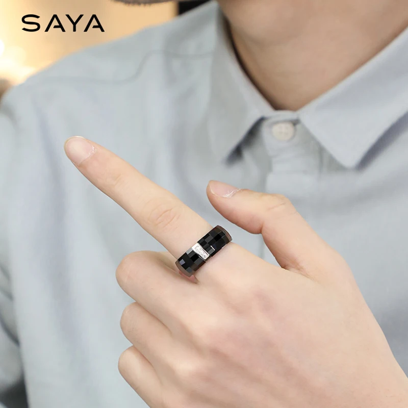 8 мм ширина черные керамические кольца для мужчин обручальные мужские t образные
