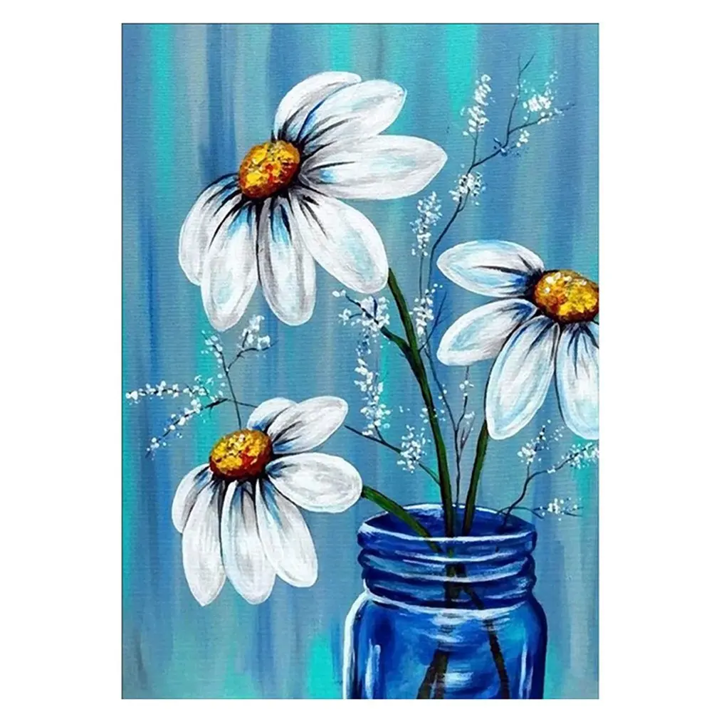 

Diy Handmade Diamond Painting Cross Stitch Vase Of Chrysanthemums Painting Diamond Painting Small Seams Home Wall Decoratio