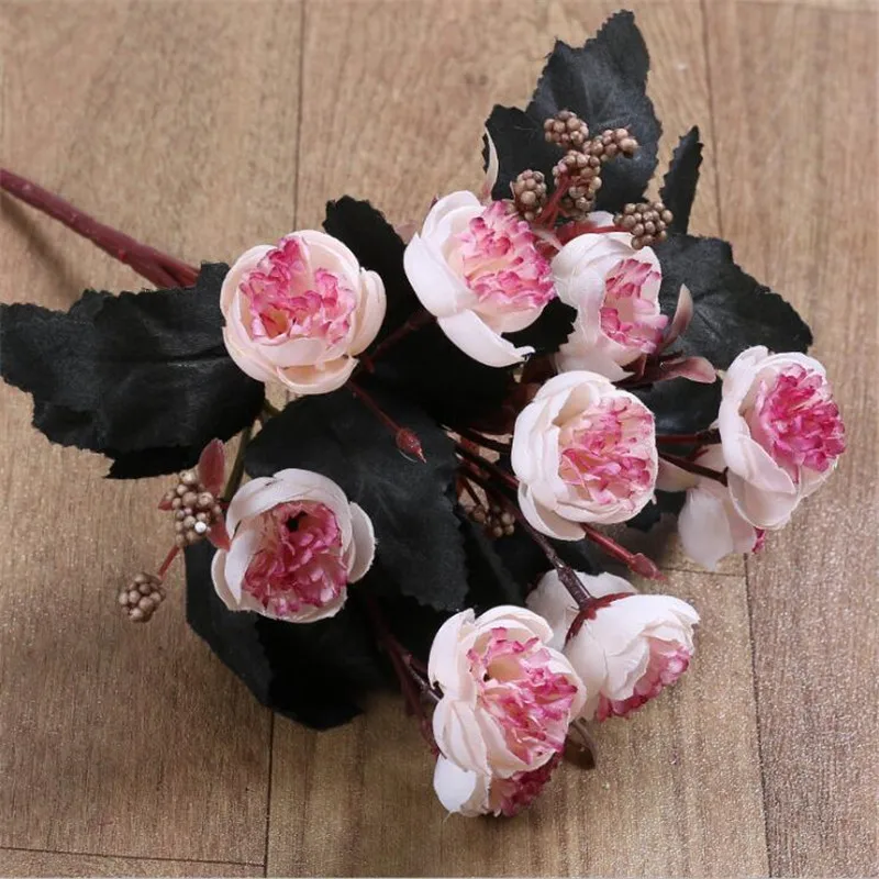 10Pcs Fake Clove Tea Bud (7 stems/bunch) 11.81&quot Length Simulation Camellia for Wedding Home Decorative Artificial Flowers | Дом и сад