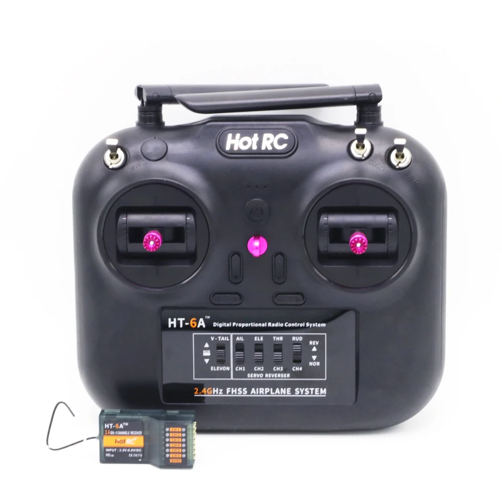1 Set Hotrc HT-6A 2.4G 6CH RC FHSS Transmitter and Receiver with Box used for FPV Drone Rc Airplane Car Boat | Игрушки и хобби