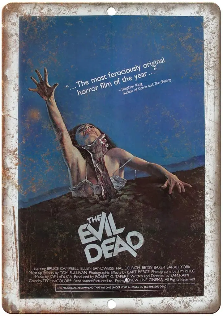 The Evil Dead Horror Movie Film Poster Art 12" X 9" Retro Look Metal Sign I54