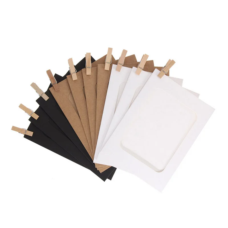 5 шт. бумажная фоторамка настенная подвесная фотоальбом веревка зажим сделай сам